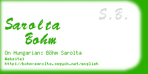 sarolta bohm business card